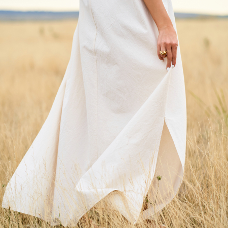 Rochie lungă din bumbac natural 100%, culoare natur - Confortabilă și elegantă [3]