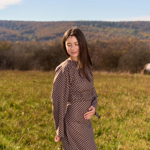 Rochie bumbac natural cu șlițuri laterale si snur reglabil in talie [7]