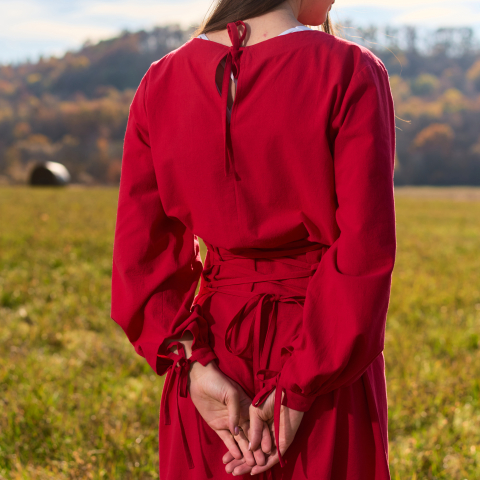 Rochie bumbac natural cu snur reglabil in talie [4]