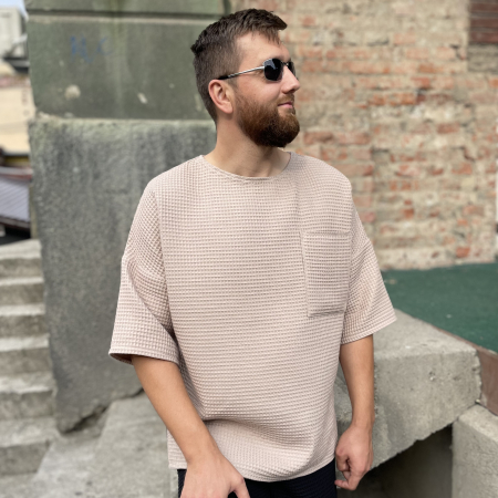 Set Pantaloni Scurți și Tricou din Bumbac Waffle cu Buzunare Aplicate [5]