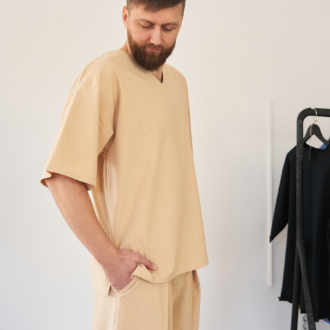 Set tricou și pantaloni lungi din bumbac natural – lejer și confortabil, disponibil în mai multe culori [4]