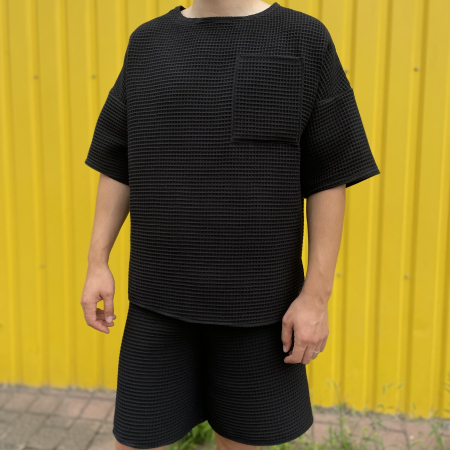 Tricou din Bumbac Waffle cu Buzunar Aplicat [2]
