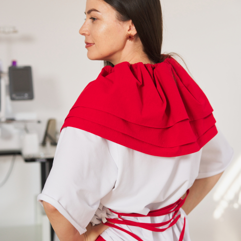Tricou larg din bumbac, design cu șnur ajustabil – Confort și stil [6]