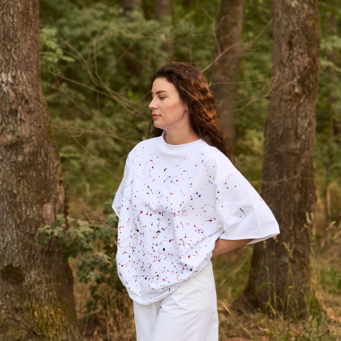 tricou pictat manual abstract oversized [1]