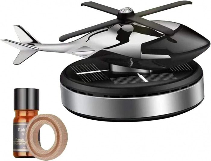 Odorizant Auto Elicopter - Cu Incarcare Solara, Baza Antiderapanta, Ulei Esential si Pipeta Inclusa [4]