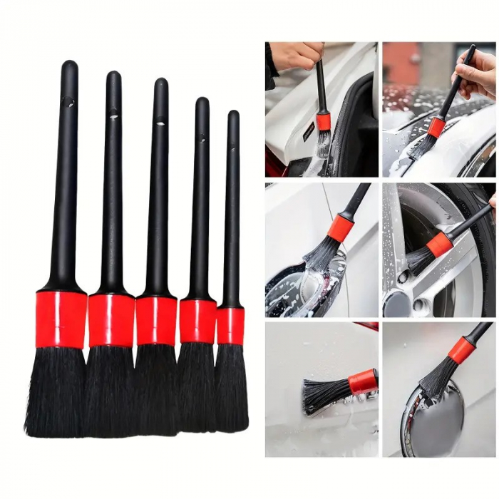 Set 5 Perii Detailing +Laveta microfibra pentru detailing auto [3]