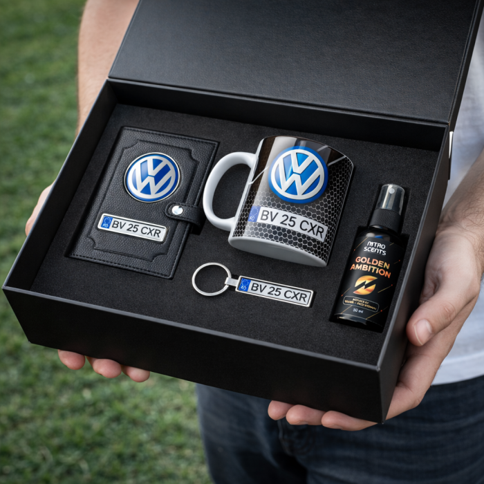 Set Premium Auto Personalizat – Cutie Cadou cu Port Document, Cana, Breloc si Parfum [3]