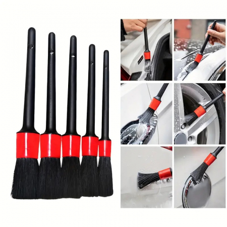Set 5 Perii Detailing +Laveta microfibra pentru detailing auto [2]