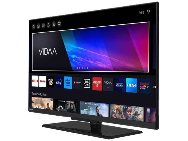 Televizor TOSHIBA 24" LED SMART TV 24WV3463DG 1368x768 HD VIDAA OS Negru (24" DLED, Black, 1368x768 HD, TPQ 1000, SMART TV (VIDAA OS), True Resolution, 2 HDMI, 1 USB, HDR10/HLG, DVB-T/T2/C/S2, HDR10, VIDAA Voice, OSD Language: ENG, RO, RU, Dolby Audio Speakers 2x6W, VESA 75x75, 3.7Kg ) [8]