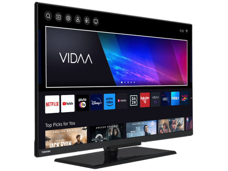 Televizor TOSHIBA 24" LED SMART TV 24WV3463DG 1368x768 HD VIDAA OS Negru (24" DLED, Black, 1368x768 HD, TPQ 1000, SMART TV (VIDAA OS), True Resolution, 2 HDMI, 1 USB, HDR10/HLG, DVB-T/T2/C/S2, HDR10, VIDAA Voice, OSD Language: ENG, RO, RU, Dolby Audio Speakers 2x6W, VESA 75x75, 3.7Kg ) [7]