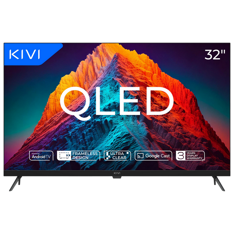 Televizor KIVI 32" LED SMART TV 32F770QB QLED 1920x1080 FHD Android TV Negru Diagonala ecranului: 32 ", Rezoluția Display-ului: 1920x1080 FHD, Tip panou: QLED, Telecomandă: Telecomanda cu infraroșu, Platformă software: Android TV, Wi-Fi: Da, Boxe încorporate: 2x 8 W, USB Type-A: 2x, [13]