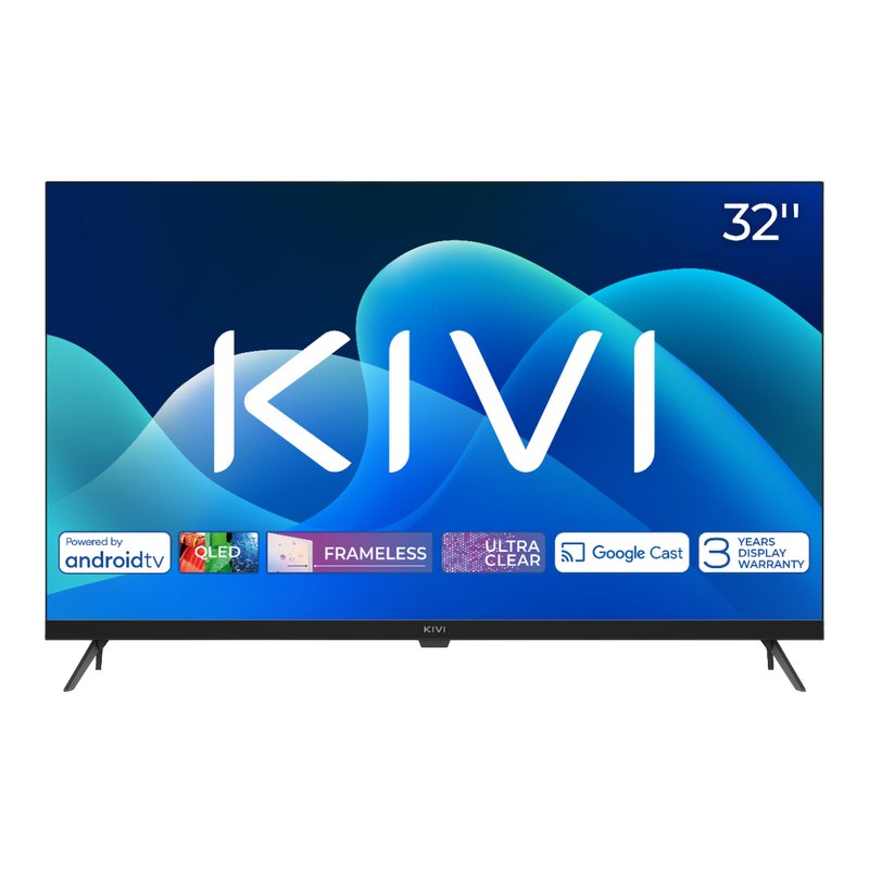 Televizor KIVI 32" LED SMART TV 32F770QB QLED 1920x1080 FHD Android TV Negru Diagonala ecranului: 32 ", Rezoluția Display-ului: 1920x1080 FHD, Tip panou: QLED, Telecomandă: Telecomanda cu infraroșu, Platformă software: Android TV, Wi-Fi: Da, Boxe încorporate: 2x 8 W, USB Type-A: 2x, [18]