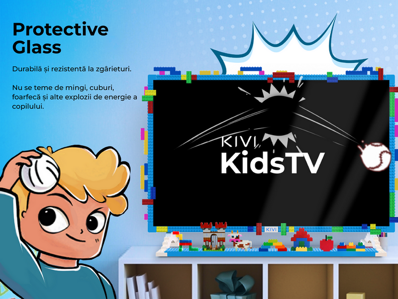 Televizor KIVI 32" LED SMART TV KidsTV 1920x1080 FHD Android TV Albastru (32'' DLED 1920x1080 FHD, SMART TV (Android TV 11), 3x HDMI, 2x USB, Headphone jack 3.5 mm, WiFi, DVB-T/T2/C, OSD Language: ENG, RU, RO, Speakers 2x8W Dolby Audio, Smart remote control with Voice control, VESA 200x100, 4.5 Kg) [3]