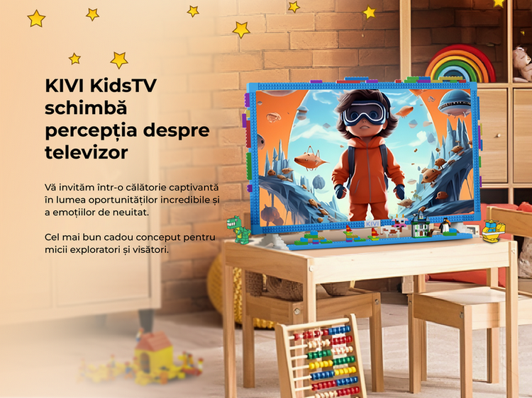 Televizor KIVI 32" LED SMART TV KidsTV 1920x1080 FHD Android TV Albastru (32'' DLED 1920x1080 FHD, SMART TV (Android TV 11), 3x HDMI, 2x USB, Headphone jack 3.5 mm, WiFi, DVB-T/T2/C, OSD Language: ENG, RU, RO, Speakers 2x8W Dolby Audio, Smart remote control with Voice control, VESA 200x100, 4.5 Kg) [2]