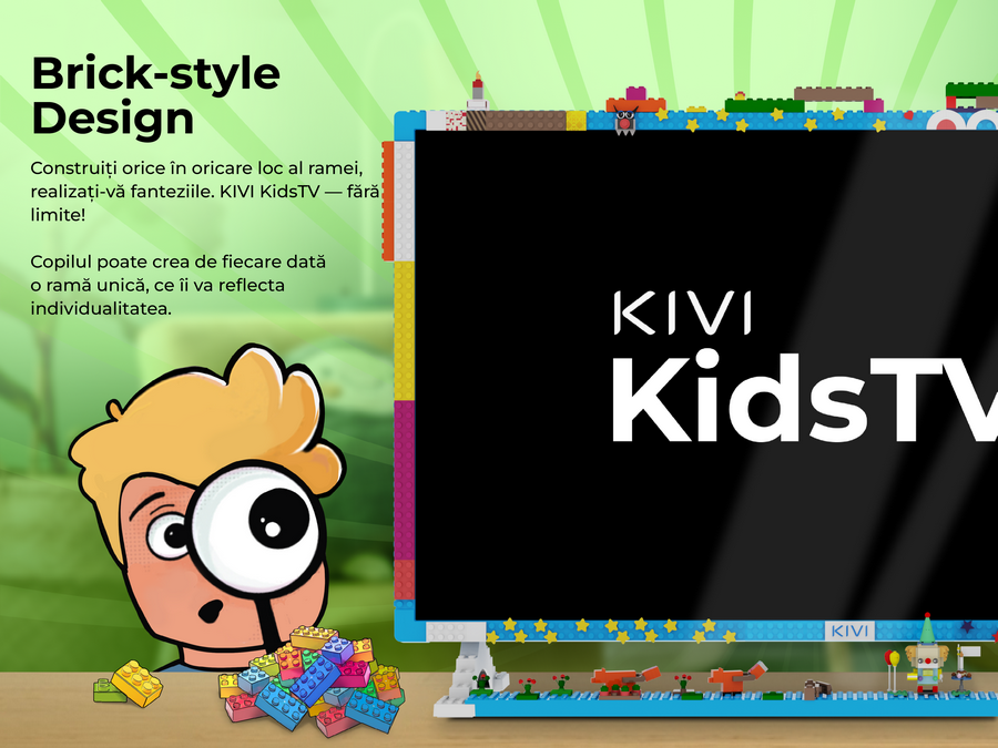Televizor KIVI 32" LED SMART TV KidsTV 1920x1080 FHD Android TV Albastru (32'' DLED 1920x1080 FHD, SMART TV (Android TV 11), 3x HDMI, 2x USB, Headphone jack 3.5 mm, WiFi, DVB-T/T2/C, OSD Language: ENG, RU, RO, Speakers 2x8W Dolby Audio, Smart remote control with Voice control, VESA 200x100, 4.5 Kg) [4]
