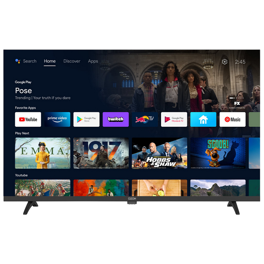 Tелевизор OZON 32" LED SMART TV H32S6000R 1366x768 HD Android TV Чёрный Diagonala ecranului: 32 ", Rezoluția Display-ului: 1366x768 HD, Telecomandă: Da, Platformă software: Android TV, Boxe încorporate: Da, USB Type-A: 2x, [5]