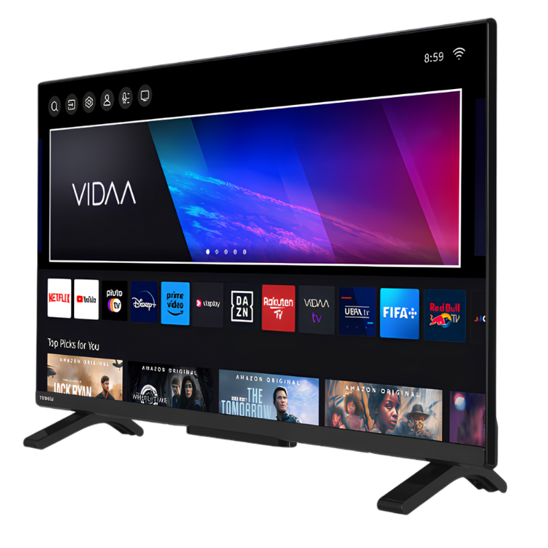 Televizor TOSHIBA 32" LED SMART TV 32WV2463DG 1368x768 HD VIDAA OS Negru (32" DLED, Black, 1368x768 HD, SMART TV (VIDAA OS), 2 HDMI, 1 USB, HDR10/HLG, DVB-T/T2/C/S2, VGA, OSD Language: ENG, RO, RU, Dolby Audio Speakers 2x6W, VESA 75x75, 4.5Kg ) [4]