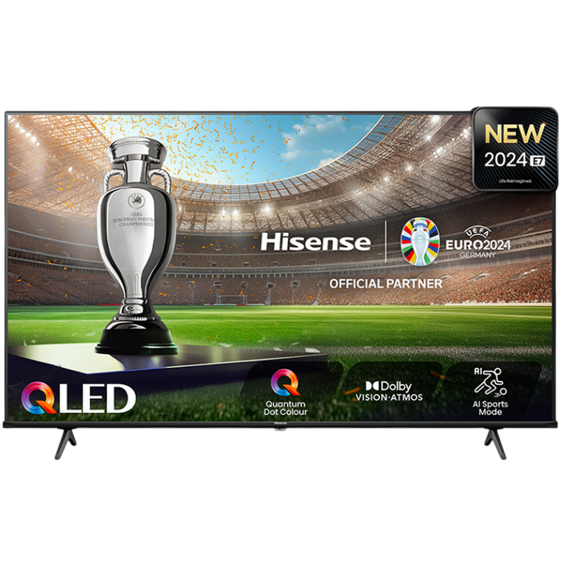 Televizor Hisense 43" LED SMART TV 43E7NQ QLED 4K 3840x2160 VIDAA OS Negru (43'' VA, DLED, 3840x2160 UHD Quantum Dot Display, 120 Hz, SMART TV (VIDAA U OS), 4 HDMI 2.0, 2 USB, Dolby Vision, HDR10+, HLG, Wi-Fi (802.11ac, dual-band (2.4G and 5G), DVB-T/T2/C/S2, OSD Language: ENG, RU, RO, Speakers 2x8W Dolby Audio, VESA 200x300, 7,6 Kg) [8]