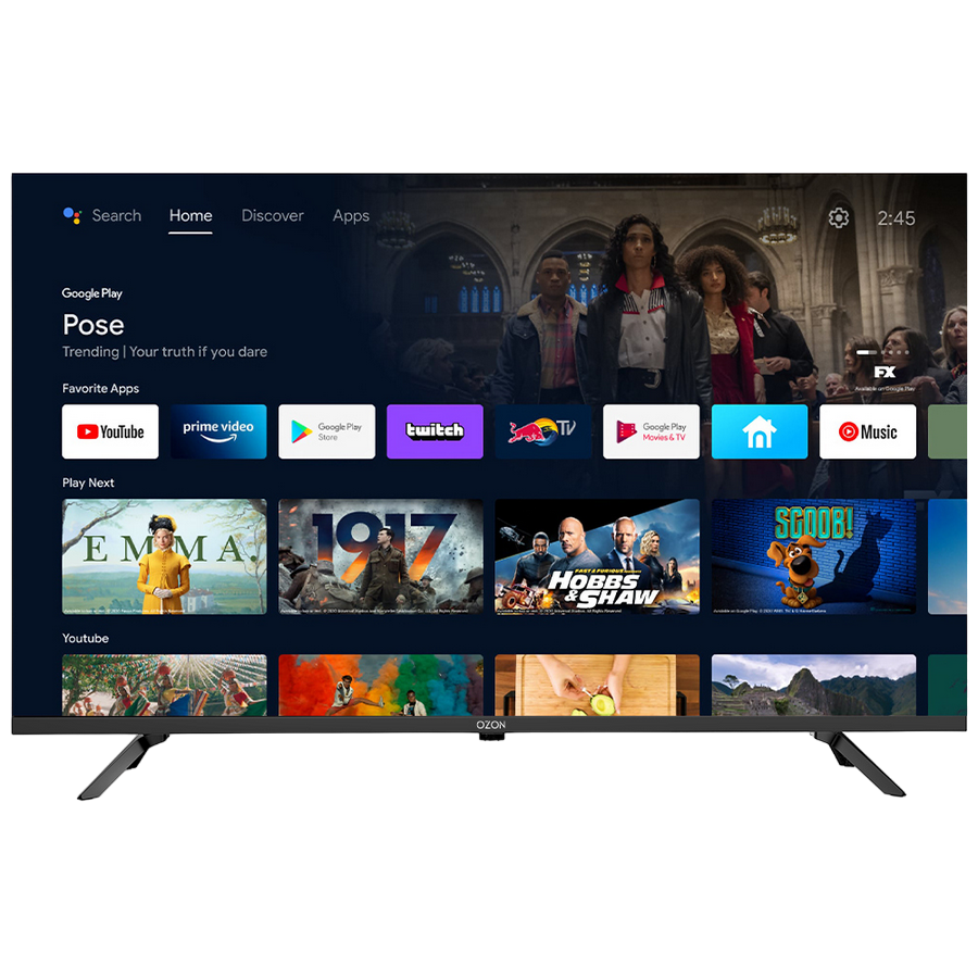 Tелевизор OZON 43" LED SMART TV H43S7000R FHD 1920x1080 Android TV Чёрный Diagonala ecranului: 43 ", Rezoluția Display-ului: 1920x1080 FHD, Telecomandă: Da, Platformă software: Android TV, Boxe încorporate: Da, USB Type-A: 2x, [3]