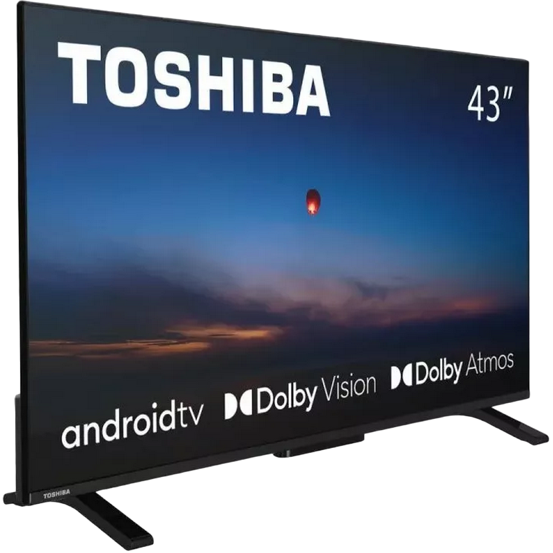 Televizor TOSHIBA 43" LED SMART TV 43QA2363DG QLED 4K 3840x2160 Android TV Negru (43" QLED Display, Black, 3840x2160 UHD, SMART TV (Android TV 11), 3 HDMI, 2 USB, Dolby Vision, DVB-T/T2/C/S2, Optical input, Headphone jack 3.5 mm, OSD Language: ENG, RO, RU, Speakers 2x10W, VESA 100x100, 8.3 Kg) [1]