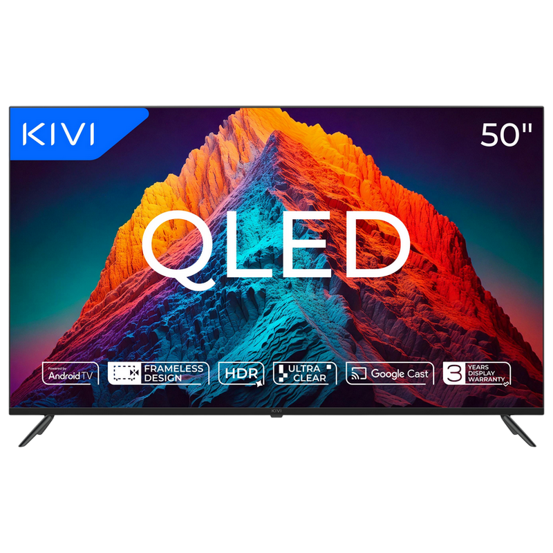Tелевизор KIVI 50" LED SMART TV 50U770QB QLED 4K 3840x2160 Android TV Чёрный Diagonala ecranului: 50 ", Rezoluția Display-ului: 3840x2160 4K UHD, Tip panou: QLED, Platformă software: Android TV, [1]