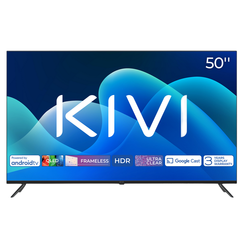 Tелевизор KIVI 50" LED SMART TV 50U770QB QLED 4K 3840x2160 Android TV Чёрный Diagonala ecranului: 50 ", Rezoluția Display-ului: 3840x2160 4K UHD, Tip panou: QLED, Platformă software: Android TV, [3]