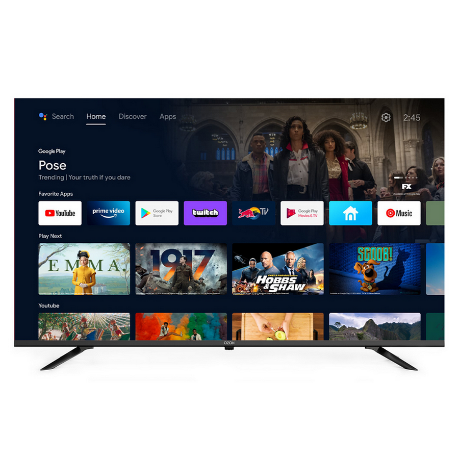 Televizor OZON 55" LED SMART TV U55Z8000R HDR 4K 3840x2160 Android TV Negru Diagonala ecranului: 55 ", Rezoluția Display-ului: 3840x2160 4K UHD, Telecomandă: Da, Platformă software: Android TV, Boxe încorporate: 2x 10 W, USB Type-A: 2x, [5]