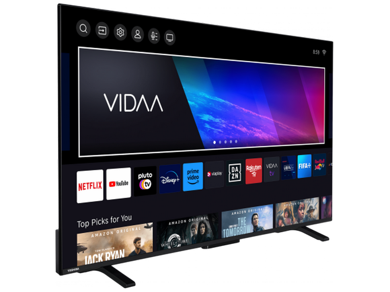 Televizor TOSHIBA 55" LED SMART TV 55QV2363DG QLED 4K 3840x2160 VIDAA OS Negru (55" QLED Display, Black, 3840x2160 UHD, SMART TV (VIDAA OS), 3 HDMI, 2 USB, Tru Resolution, Tru Microdimming, DVB-T/T2/C/S2, OSD Language: ENG, RO, RU, Dolby Audio, Speakers 2x10W, VESA 200x200, 12.4 Kg) [2]