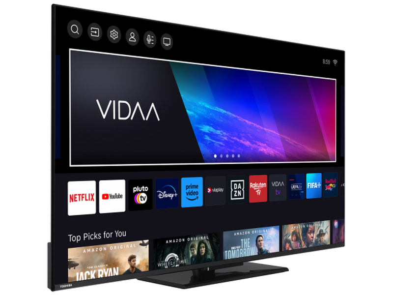 Televizor TOSHIBA 55" LED SMART TV 55QV3463DG QLED 4K 3840x2160 VIDAA OS Negru (55" QLED Display, Black, 3840x2160 UHD, SMART TV (VIDAA OS), 3 HDMI, 2 USB, Tru Resolution, Tru Microdimming, DVB-T/T2/C/S2, OSD Language: ENG, RO, RU, Dolby Audio, Speakers 2x10W, VESA 200x200, 12.4 Kg) [4]