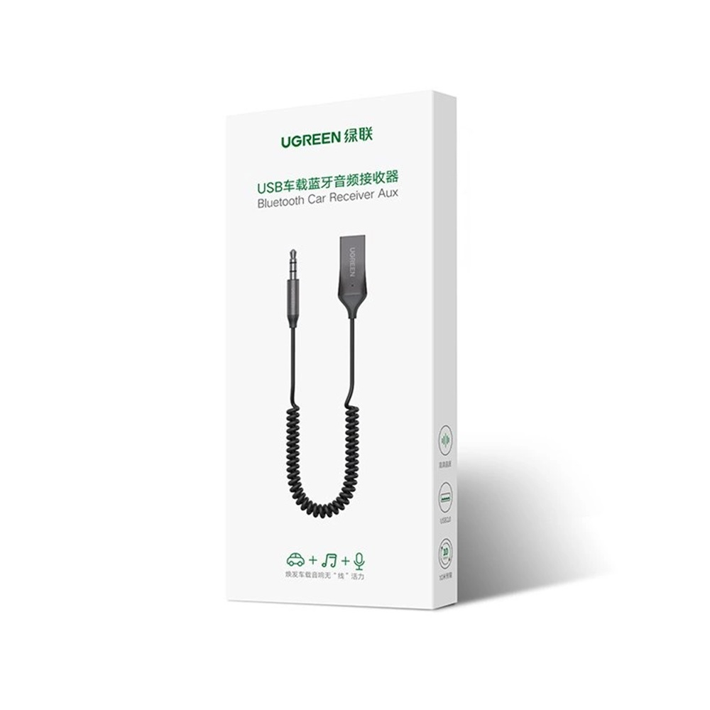 UGREEN Adapter Audio Receiver Car&Home Bluetooth V5.0, Battery 180mAh, up to 9hours CM276, Black [2]