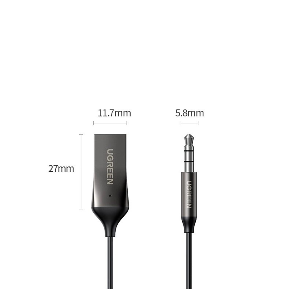 UGREEN Adapter Audio Receiver Car&Home Bluetooth V5.0, Battery 180mAh, up to 9hours CM276, Black [3]