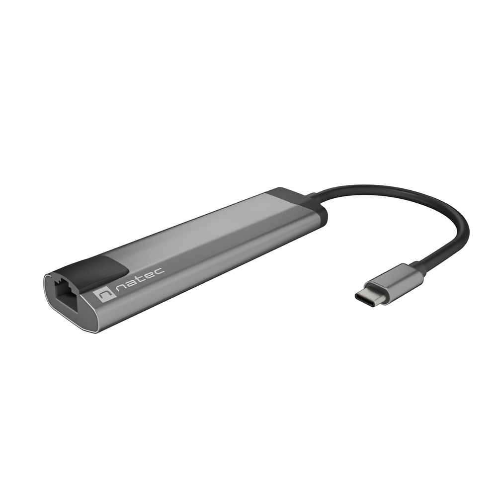 Natec Fowler Go USB-C Multiport Adapter 5 în 1 2x USB 3.0 Hub, HDMI 4K, USB-C PD, RJ45 [2]