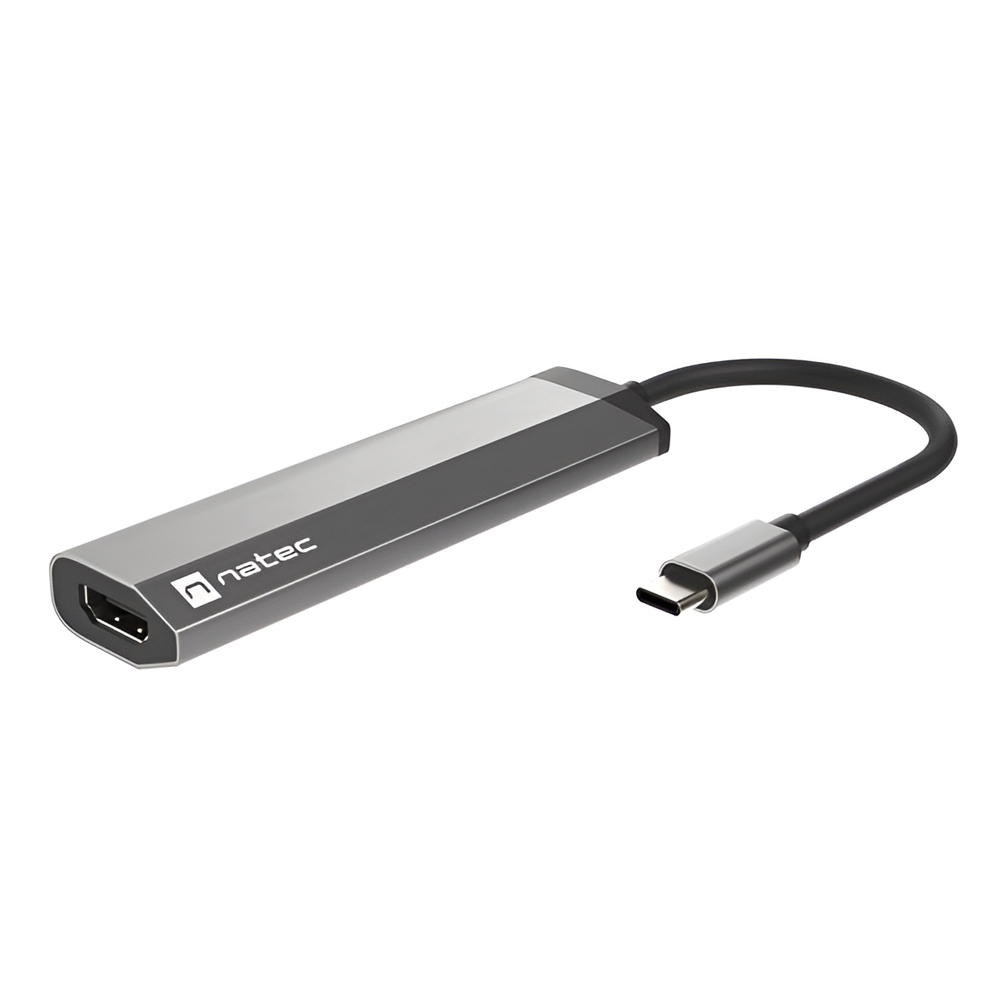 Natec Fowler Slim Адаптер Multiport USB-C 4 в 1 с 2x USB 3.0 Hub, HDMI 4K, USB-C PD [2]