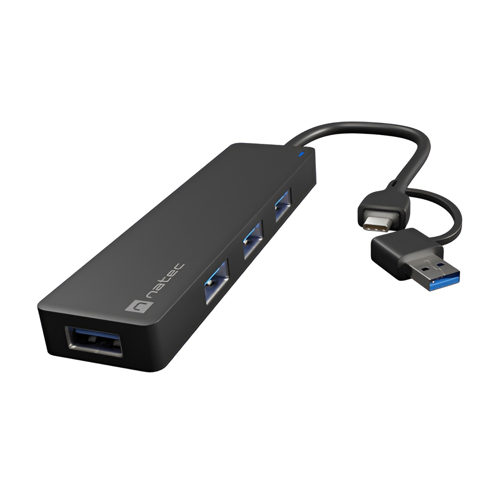 Natec Mayfly 4-Port Black + USB-A адаптер [3]