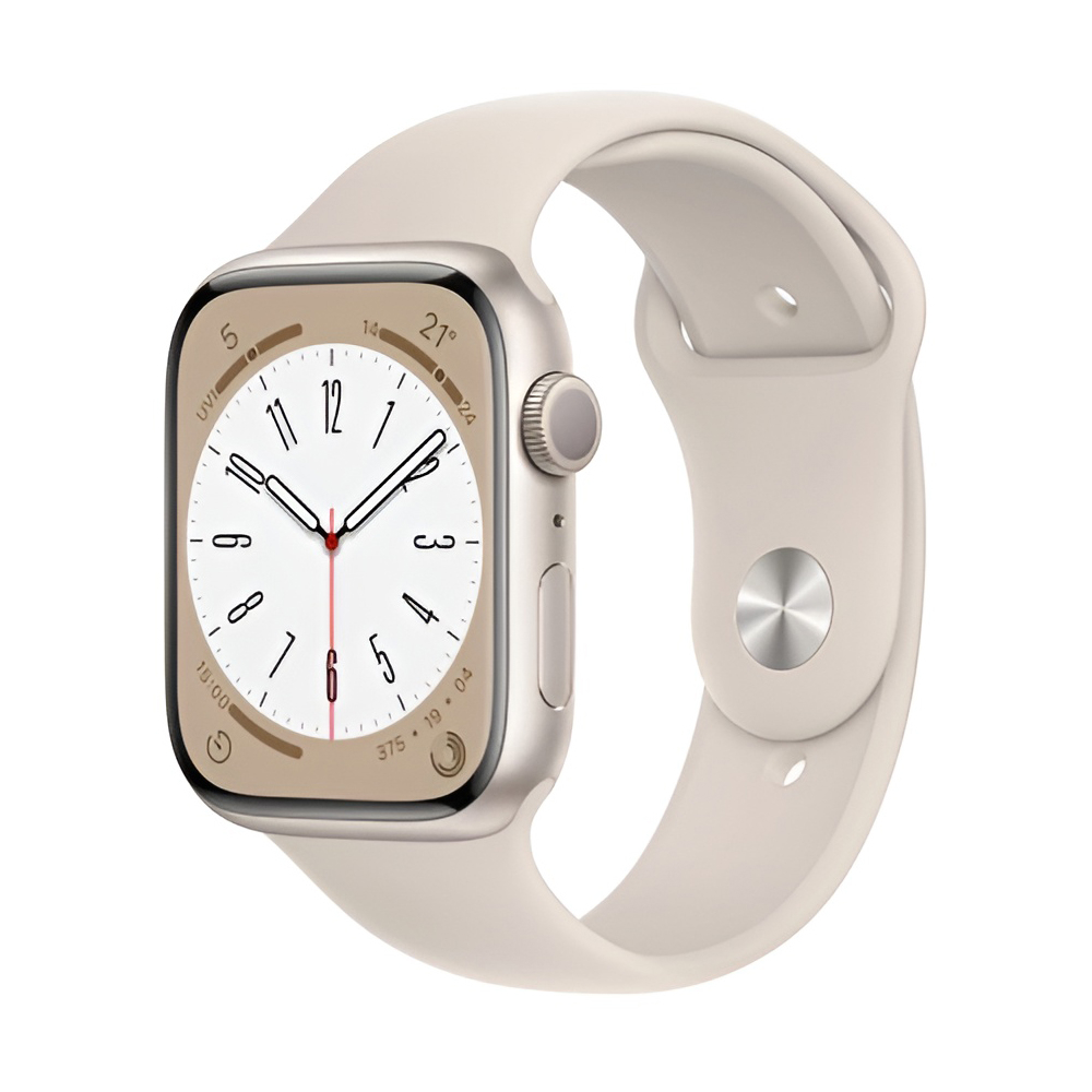 Apple Watch Series 8 GPS 45mm, Starlight Aluminium Starlight Sport Band Часы Apple Watch Series 8 GPS 45 мм, корпус из алюминия Starlight, браслет Sport Band Starlight [1]