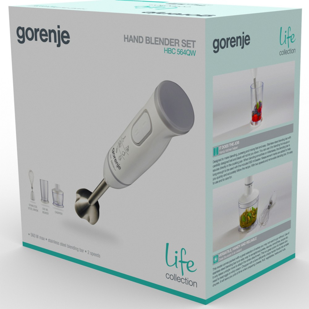 Погружной блендер Gorenje HBC564QW, 560 Вт [8]