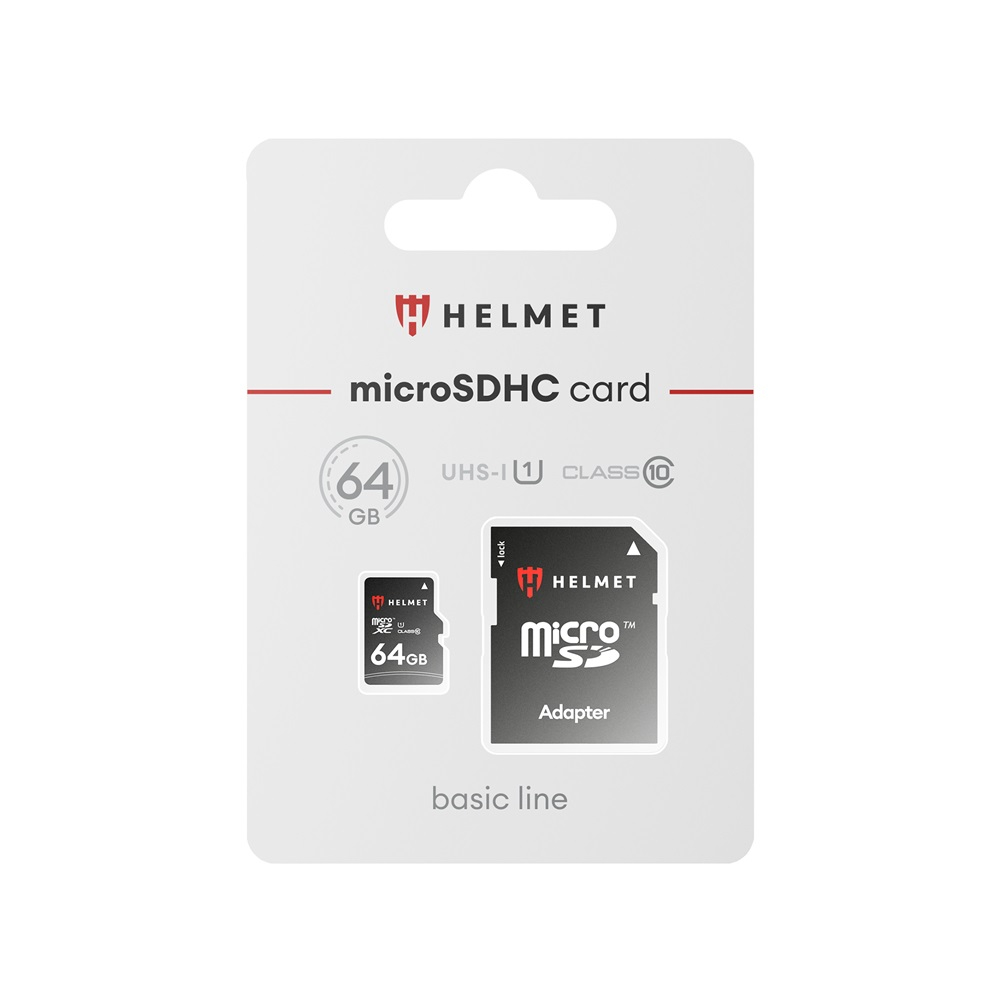 Helmet MicroSD-карта (Class 10) UHS-I (U1) + SD адаптер, Basic Line, 64 ГБ [1]