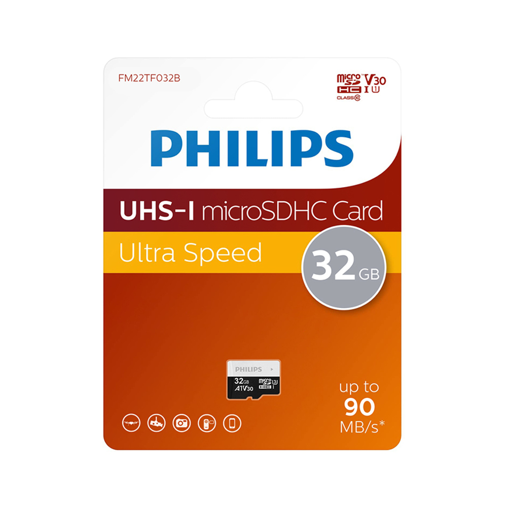 Флэш-карта PHILIPS MicroSD UHS-I (U3) (V30) 32GB [2]