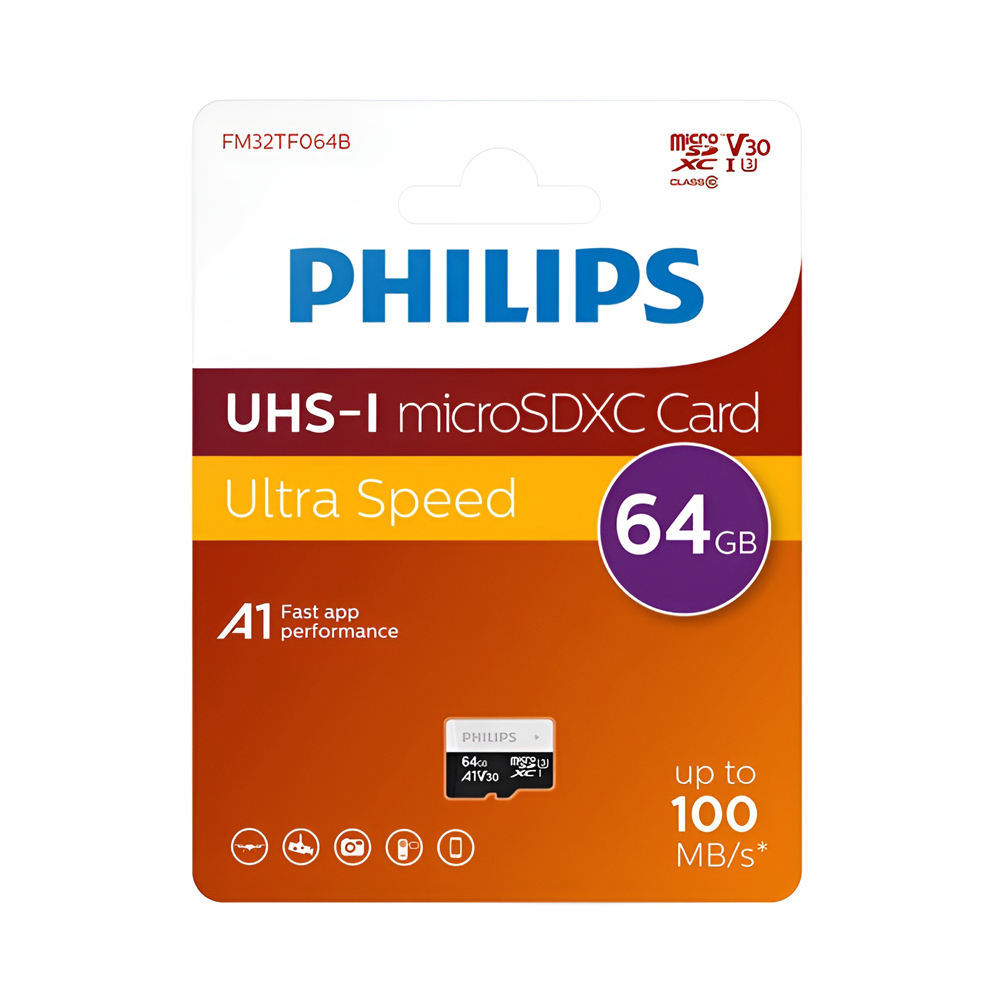 PHILIPS MicroSD карта UHS-I (U3) (V30) на 64 ГБ [2]