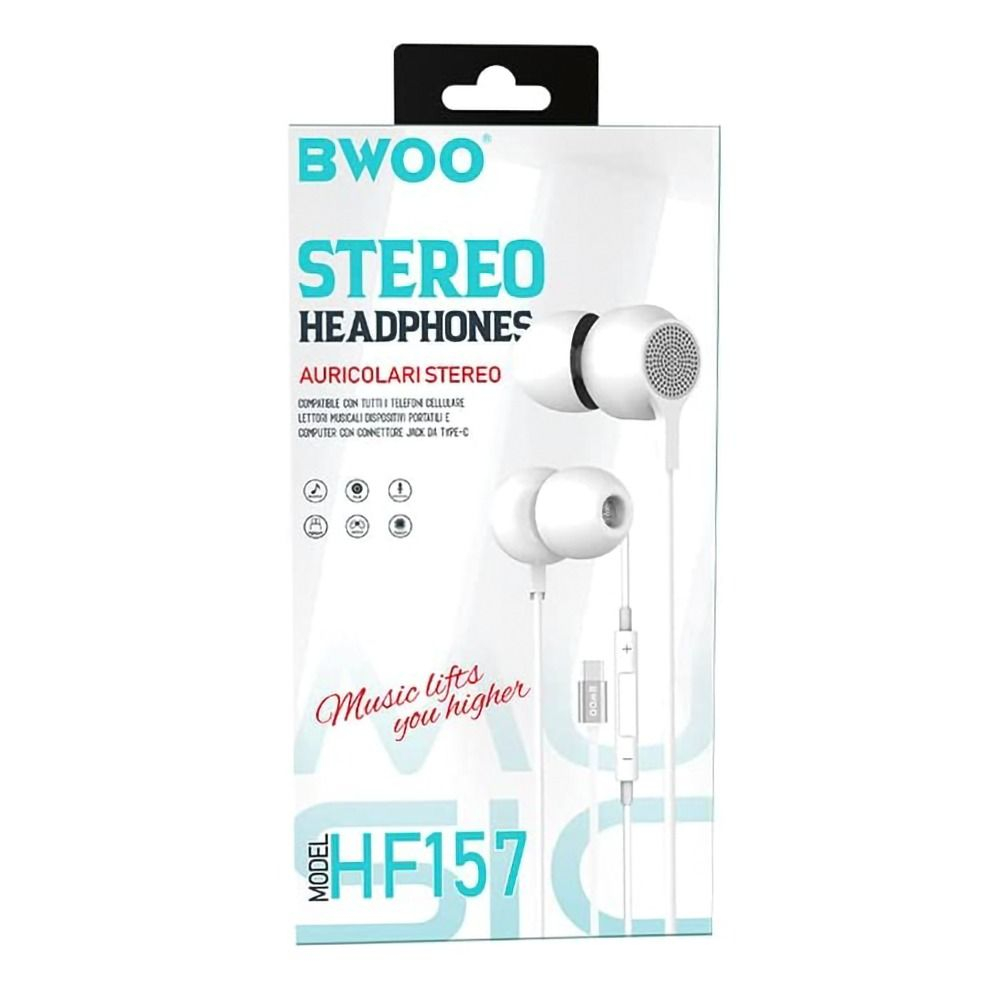 Наушники BWOO Earphone Wired Type-C HF157, белые [2]