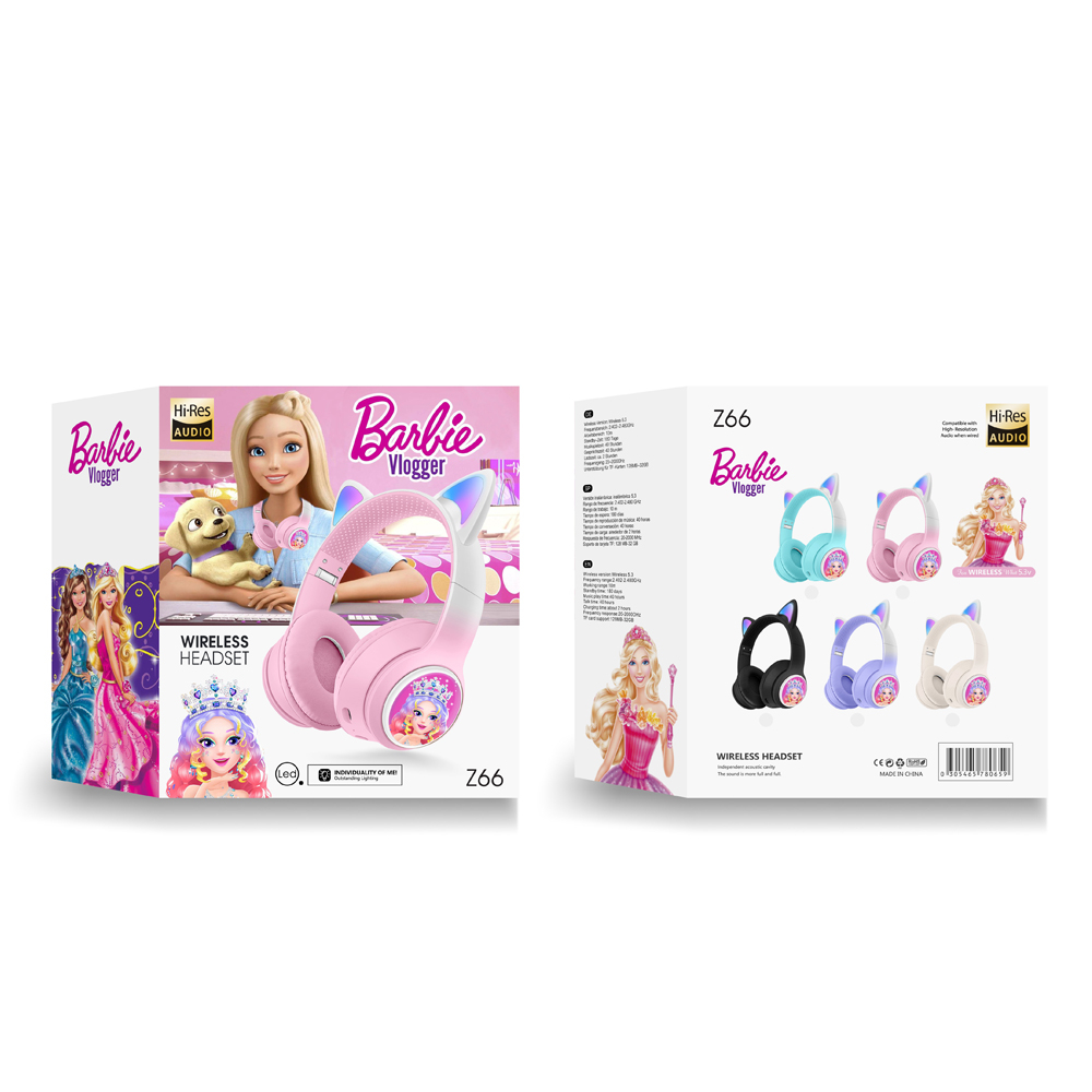 Musen Wireless Kids Headphones on ear AKZ-Z66 (Princess), Pink [2]