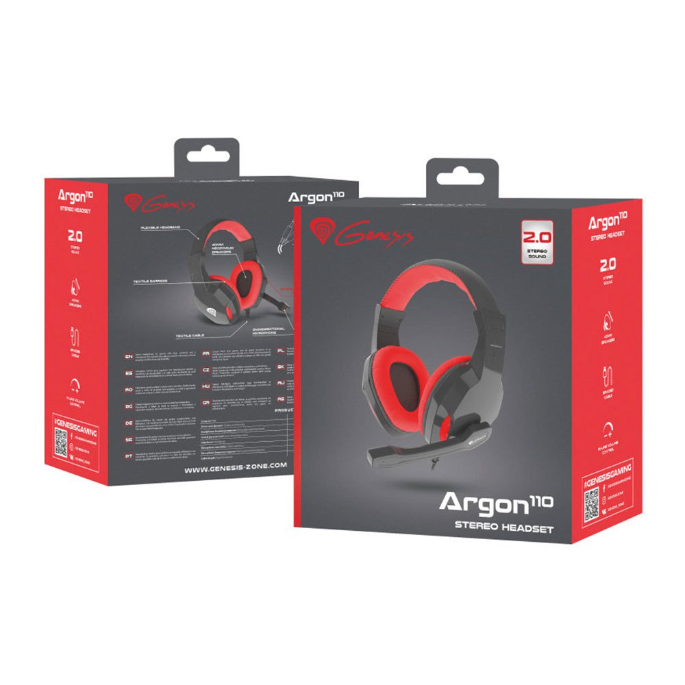 Casti gaming Genesis Argon 110, Stereo, Negru-Rosu [3]