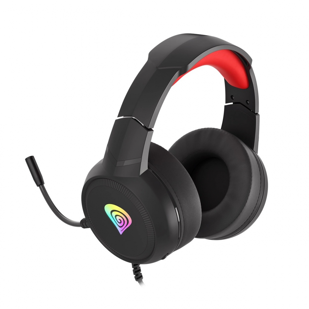 Гарнитура Genesis Neon 200, стерео, микрофон, подсветка RGB, черно-красная. [3]