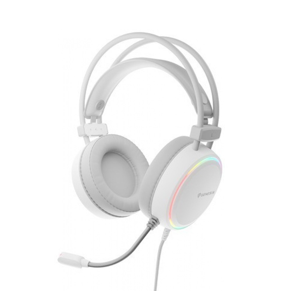 Гарнитура Genesis Neon 613 с микрофоном стерео, RGB, белого цвета [1]