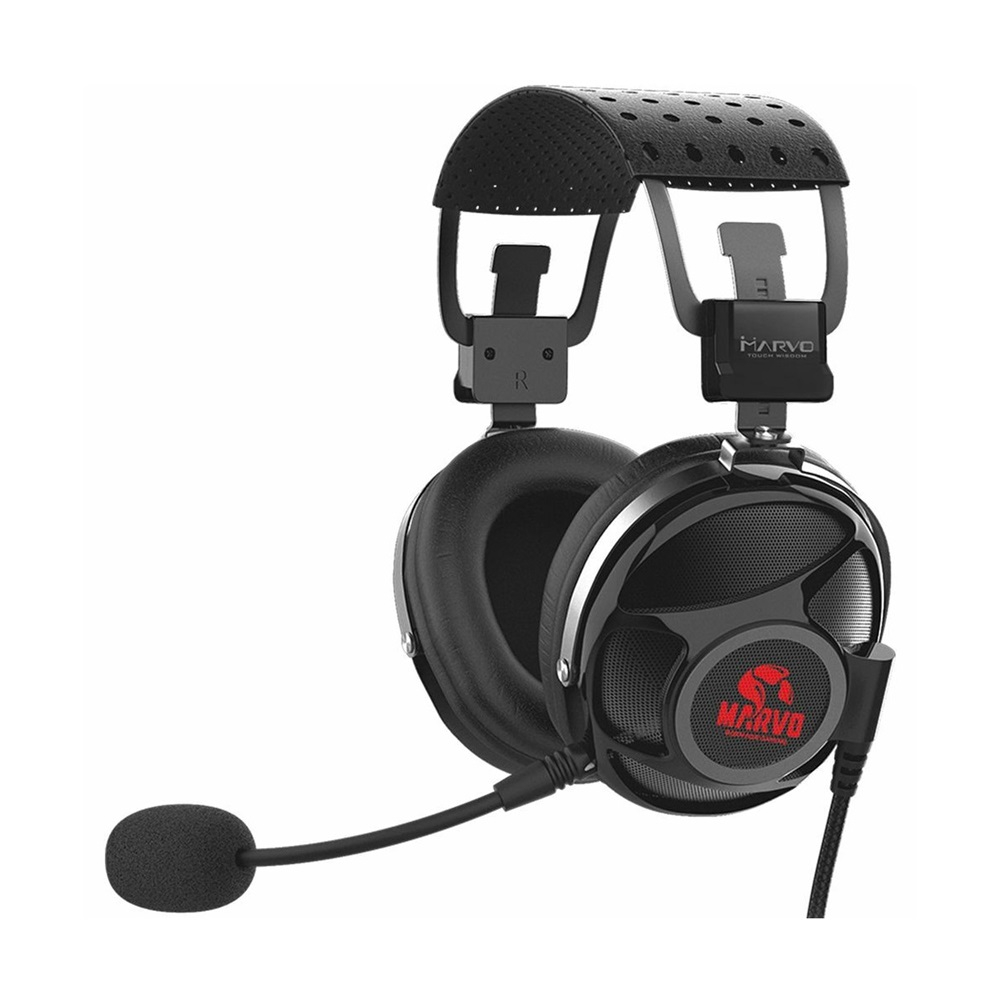 Marvo Headset Wired Gaming HG9053, USB 7.1, Red Backlight [2]