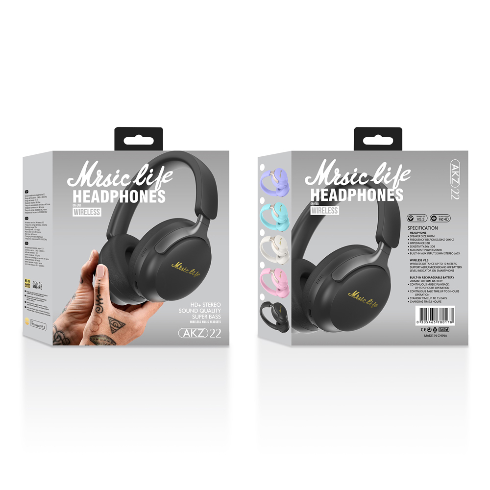 Беспроводные наушники Musen over ear AKZ-22, розовые [2]