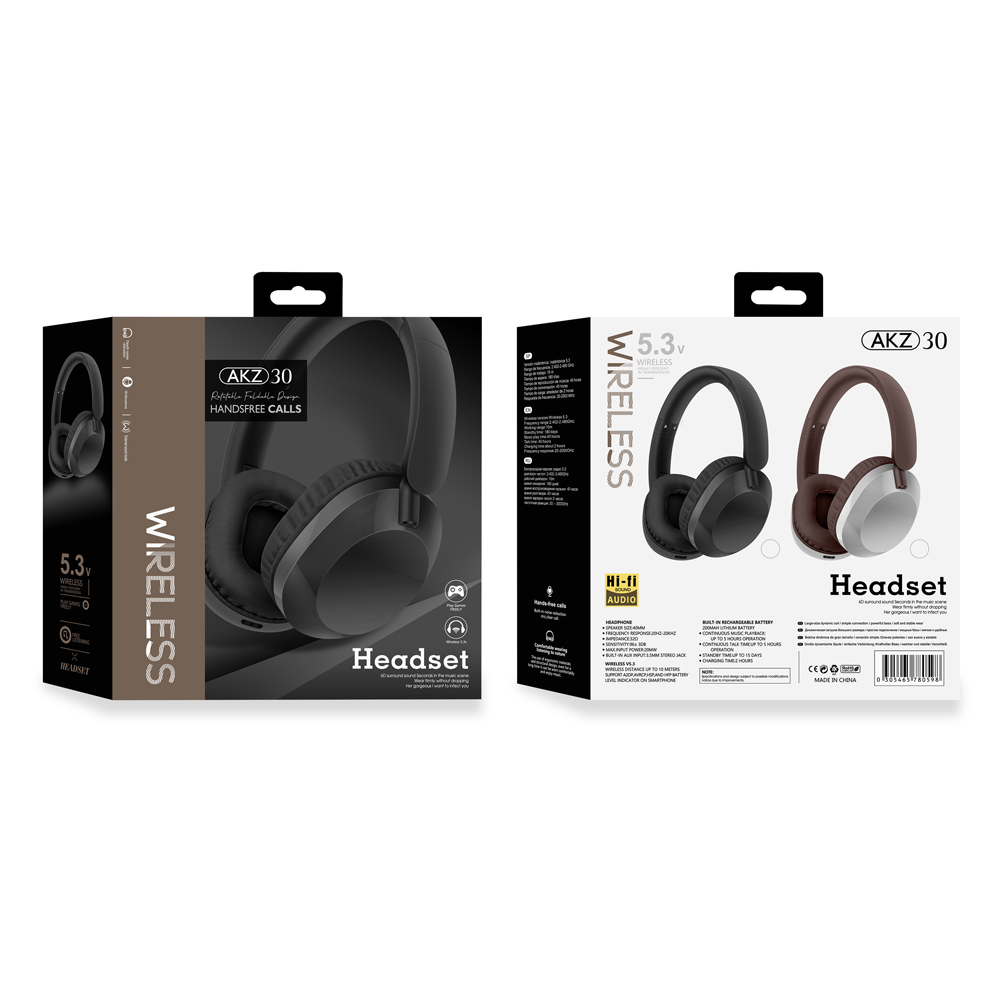 Musen Wireless Headphones over ear AKZ-30, Black [2]
