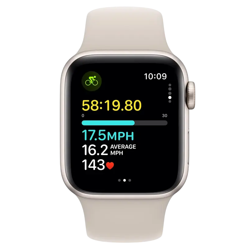 Ceas Apple Watch SE 2 40mm Aluminum Case with Starlight Sport Band - M/L, MXEG3 GPS, Starlight [2]