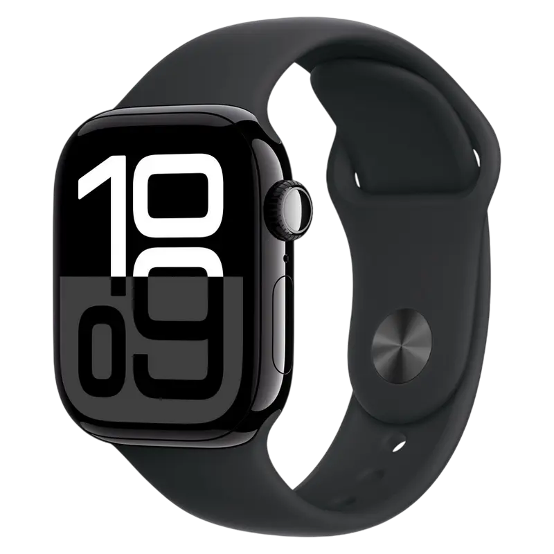 Умные часы Apple Watch Series 10 GPS, 42mm Jet Black Aluminium Case with Black Sport Band - S/M, MWWE3 [1]
