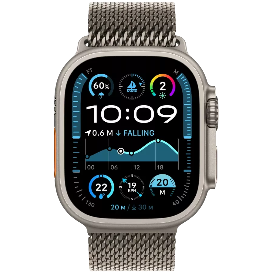 Ceas inteligent Apple Watch Ultra 2, 49mm, Natural Titanium, Milanese Loop L, MX5T3 [2]